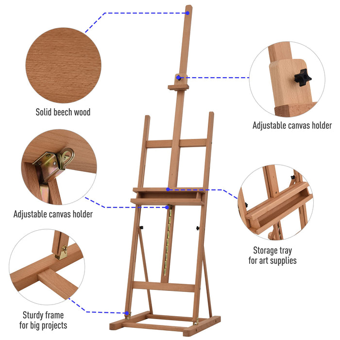 Vinsetto Easel Nature Wood 50.5 x 203 cm