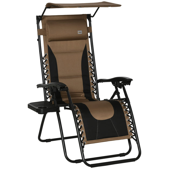 OutSunny Lounge Chair Steel 650 x 890 x 1,130 mm Brown