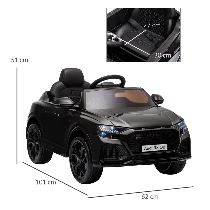 HOMCOM Audi RS Q8 6V Kids Electric Ride On Car Toy with Remote USB Black