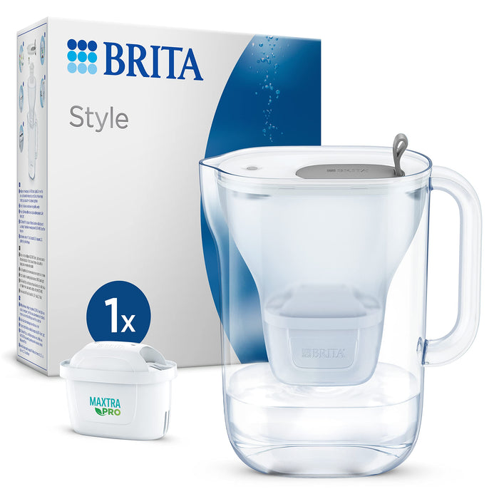 BRITA Style 1051125 Water Filter Jug 2.4 L Grey including MAXTRA PRO All-in-1 cartridge