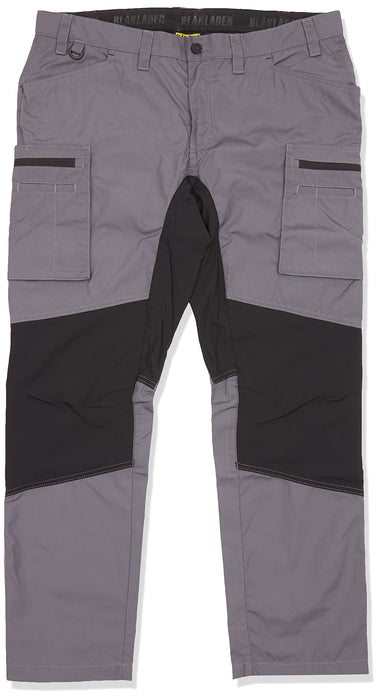 BLÅKLÄDER Trousers 14591845 Cotton, PL (Polyester) Mid Grey, Black Size 39S