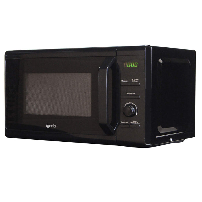 igenix IG2097 Digital Microwave Automatic Defrost Setting Metal Black