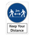 Trodat Health and Safety Sticker Keep your distance PVC 20 x 30 cm Pack of 3