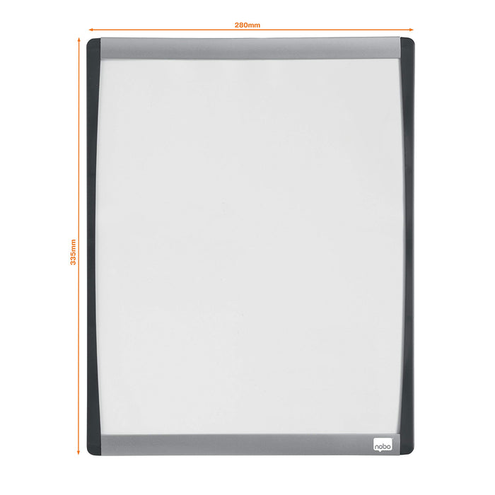 Nobo Small Wall Mountable Magnetic Whiteboard 1903779 Lacquered Steel Arched Frame 280 x 335 mm White