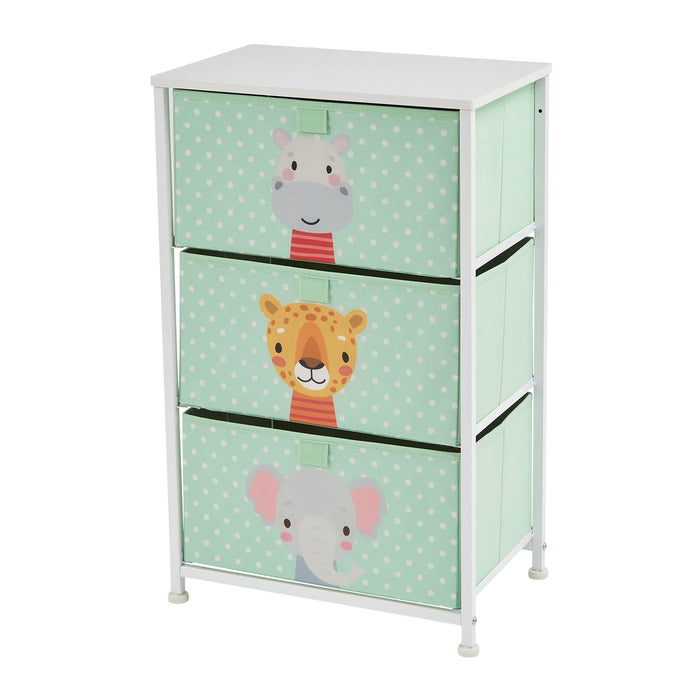 Liberty House Toys Storage Chest 5L-202-JUN Steel and Fabric 2+ 450 (W) x 300 (D) x 730 (H) mm Green