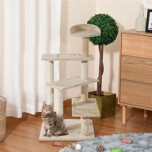 PawHut Cat Tree Beige 500 mm x 500 mm x 1000 mm