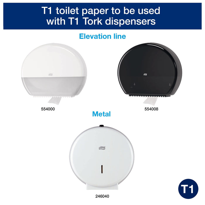 Tork T1 Universal Recycled Toilet Roll 1 Ply 110162 6 Rolls of 2500 Sheets