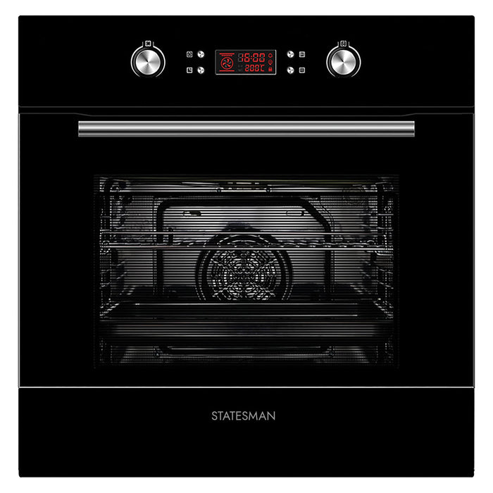 Statesman Built-In BSM60BL Fan Oven 8 Cooking Function Metal Black