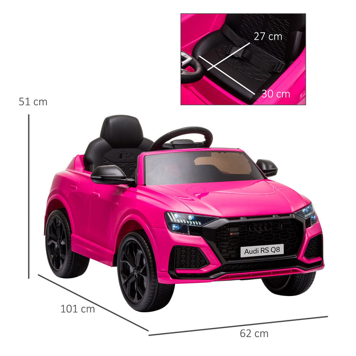 HOMCOM Audi RS Q8 6V Kids Electric Ride On Car Toy with Remote USB Pink