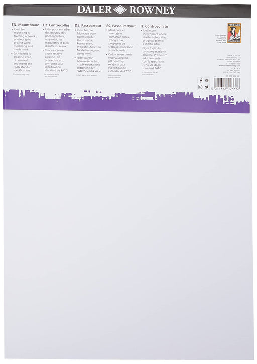 Daler-Rowney Mount Board 329 308 091 Ice White 8 Sheets