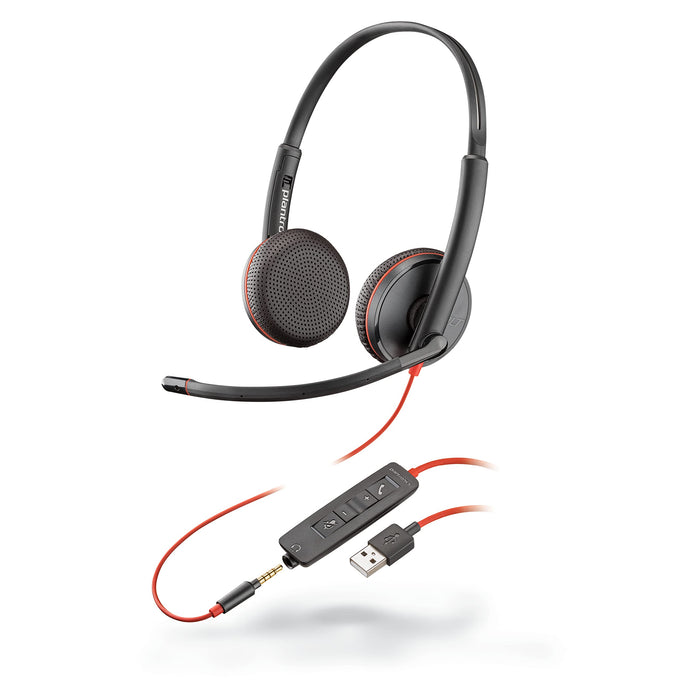 POLY Blackwire 3225 Stereo USB-A Wired Headset