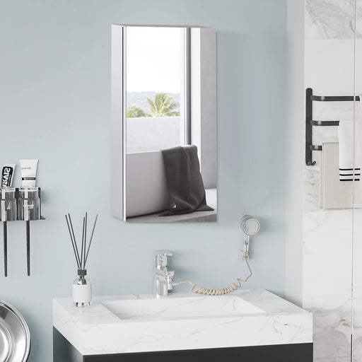 HOMCOM Bathroom Mirror Cabinet 02-0548 Stainless Steel Teal 300 mm x 140 mm x 550 mm