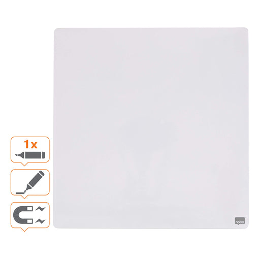 Nobo Mini Wall Mountable Magnetic Whiteboard Tile 1903802 Lacquered Steel Frameless 360 mm x 360 mm White