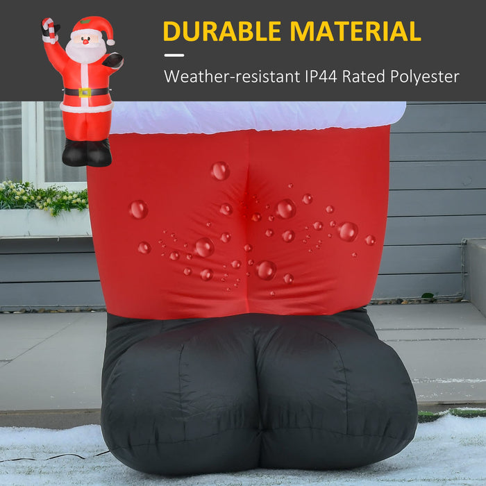 HOMCOM Christmas Santa Claus Inflatable Red 90 x 240 cm