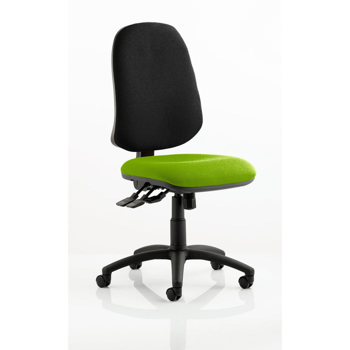 Dynamic Independent Seat & Back Task Operator Chair Without Arms Eclipse Plus XL Black Back, Stevia Blue Seat Without Headrest High Back