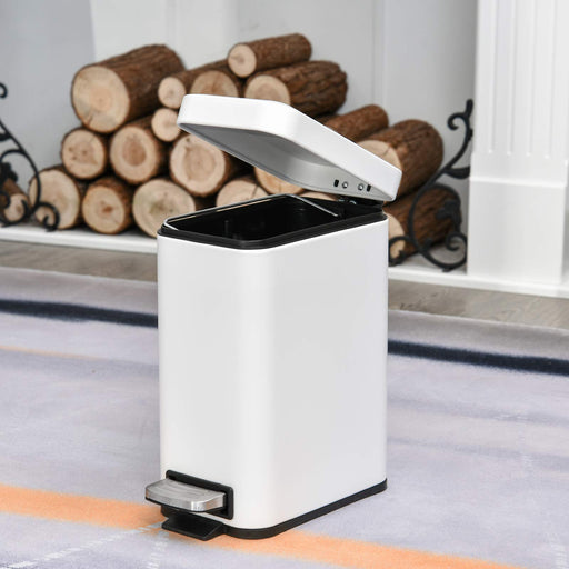 HOMCOM Rectangular Bin Steel 5 L White