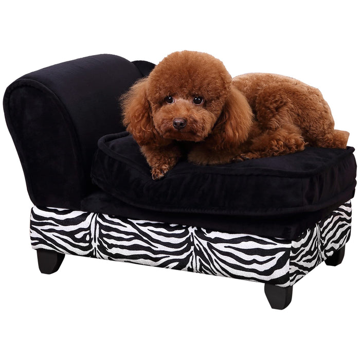 PawHut Pet Sofa Black, White 340 mm x 570 mm x 360 mm