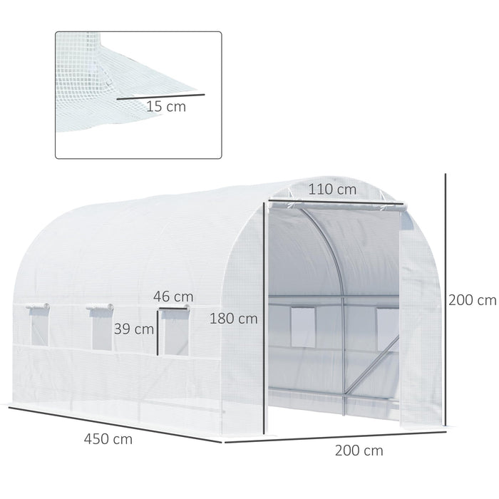 OutSunny Greenhouse Outdoors Waterproof White 2000 mm x 4500 mm x 2000 mm