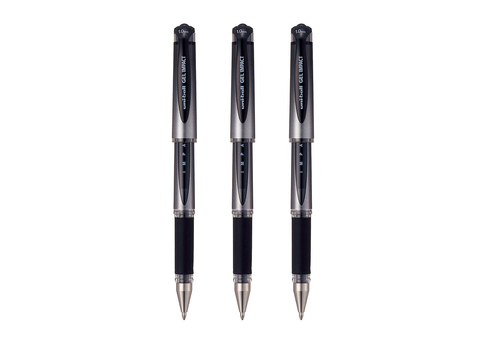 Uni-ball Gel Impact UM-153S Rollerball Pen 0.6 mm Black Pack of 3