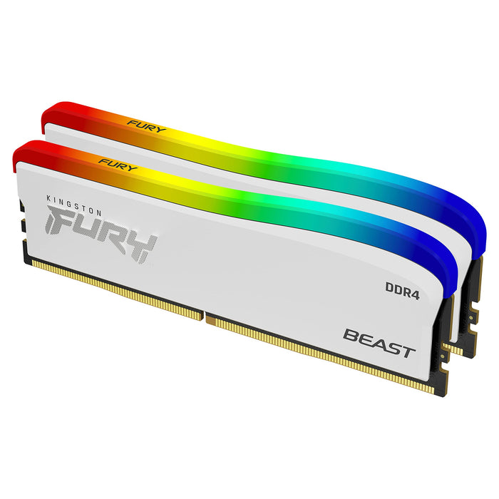 Kingston FURY Beast - RGB Special Edition - DDR4 - kit - 32 GB: 2 x 16 GB - DIMM 288-pin - 3600 MHz / PC4-28800 - CL18 - 1.35 V - unbuffered - non-ECC - white