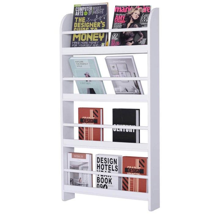 HOMCOM Magazine Holder White 590 x 120 x 1,130 mm