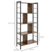 HOMCOM Industrial Storage Shelf Metal Rustic Brown