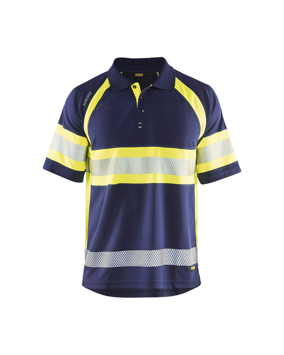 BLÅKLÄDER Polo Shirt 33381051 PL (Polyester) Navy Blue, Yellow Size 4XL