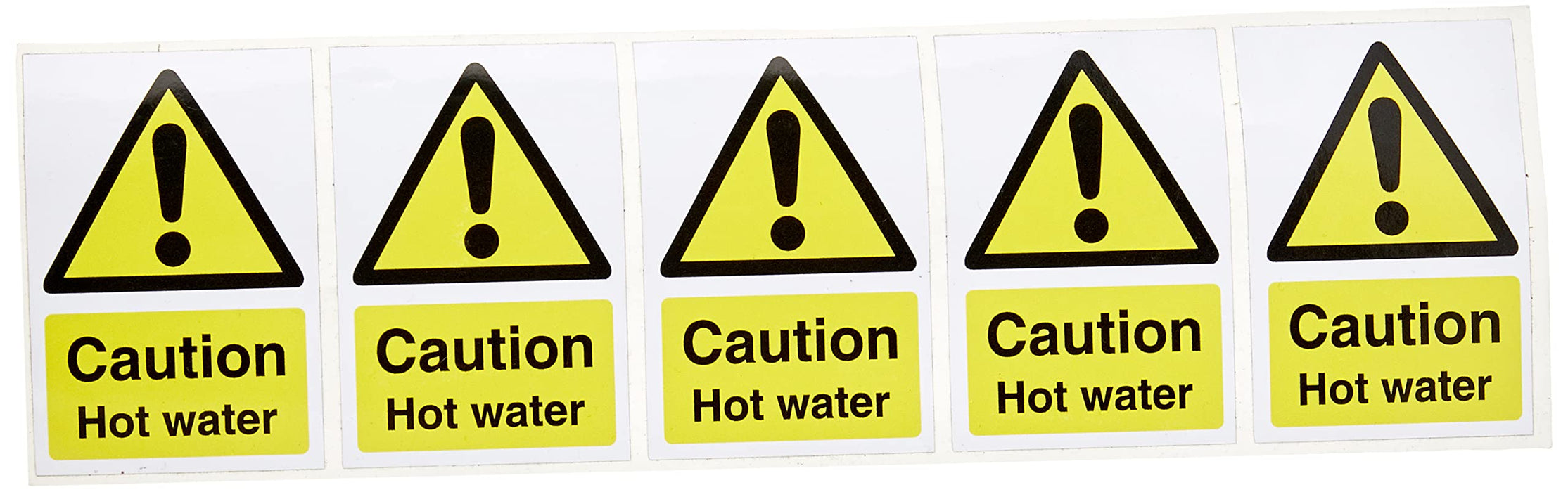 Warning Sign Hot Water Vinyl 7.5 x 5 cm