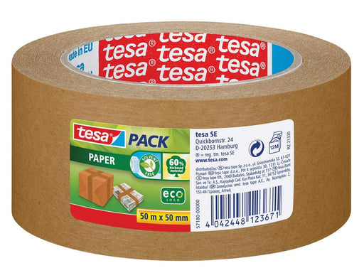 tesa Packaging Tape tesapack Paper Brown 50 mm (W) x 50 m (L)