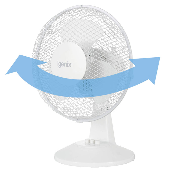 igenix Desk Fan FANPK07 Non Height Adjustable Main 25 W Plastic White 2 21.5 x 27.5 x 38 cm Pack of 3