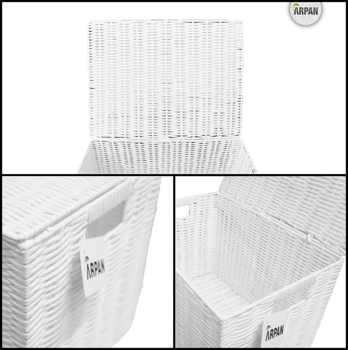 ARPAN Laundry Basket Plastic WB-9688S2 White 37 x 26 x 26 cm