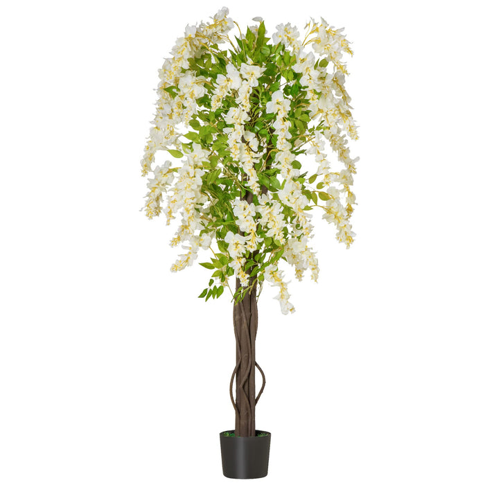 HOMCOM Artificial Plant White 17 x 17 x 160 mm