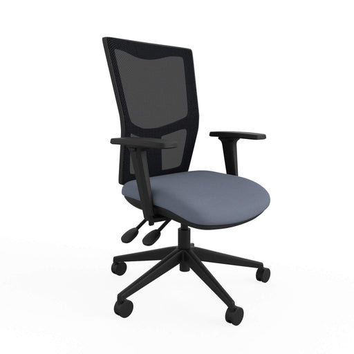 Ergonomic Home Office Chair with Slimline Mesh Backrest and Height Adjustable Grey 2D Arms