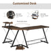 HOMCOM Desk Metal Rustic Brown 1,150 x 915 mm