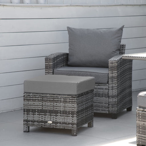 OutSunny PE (Polyethylene) rattan, Ottoman 841-002GY Grey