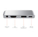 Satechi ST-TCMPHS USB-C Male to HDMI, USB 3.0, 3.5mm headphone jack Mobile Pro hub 3.25 inch Silver