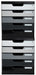 Exacompta Drawer Unit with 5 Drawers Modulo Plastic Black, Grey 28.8 x 35 x 32 cm