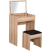 HOMCOM Dressing Table 831-191WT Foam, Glass, Leather, Particle Board White 402 mm x 602 mm x 790 mm