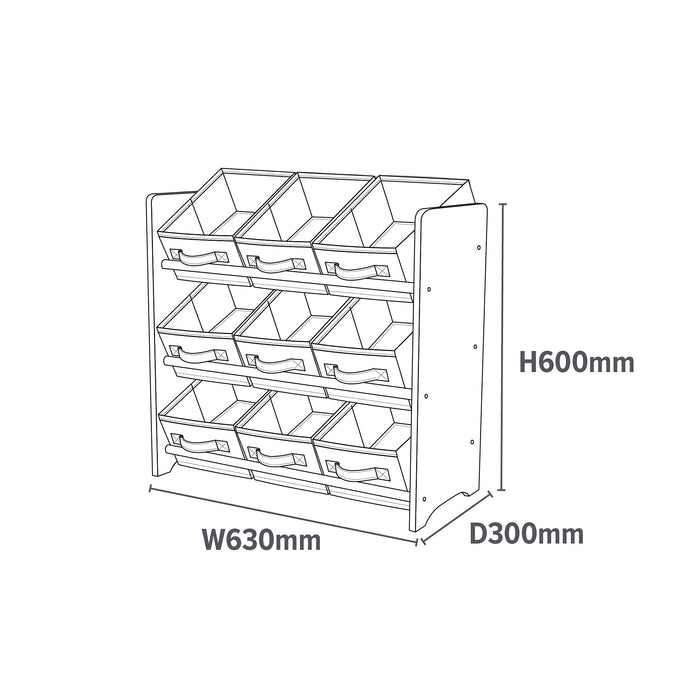 LIBERTY HOUSE TOYS Storage Unit TFLH021CD Medium-density fibreboard and Fabric 3+ 630 (W) x 300 (D) x 600 (H) mm White