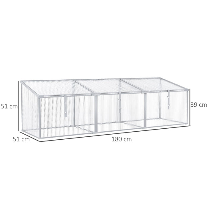 OutSunny Greenhouse Outdoors Waterproof Silver,Transparent 510 mm x 1800 mm x 510 mm