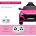 HOMCOM Audi RS Q8 6V Kids Electric Ride On Car Toy with Remote USB Pink