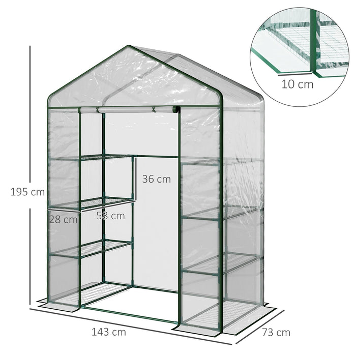 OutSunny Portable Greenhouse Outdoors Waterproof Green 730 mm x 1430 mm x 1950 mm