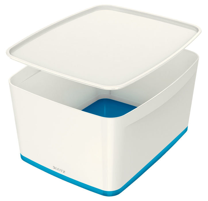 Leitz MyBox WOW Storage Box 18 L White, Blue Plastic 31.8 x 38.5 x 19.8 cm