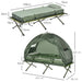 OutSunny 1-person Foldable Bag Tent W/ Sleeping Bag-Army Green