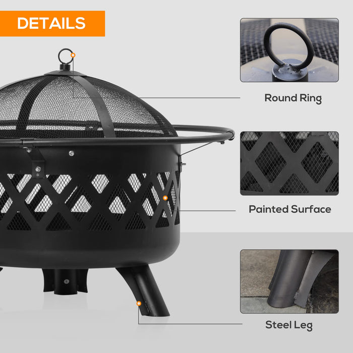 OutSunny Firepit 842-227 Steel