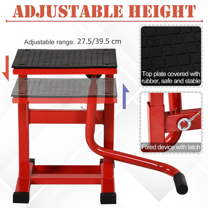 Durhand Motorcycle Lift Stand Steel Red 150 kg