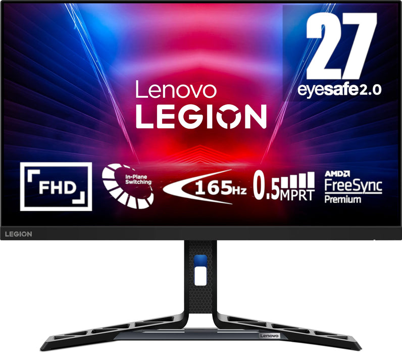 Lenovo Legion R27i-30 - LED monitor - gaming - 27" (27" viewable) - 1920 x 1080 Full HD (1080p) @ 165 Hz - IPS - 350 cd/m² - 1000:1 - 0.5 ms - HDMI, DisplayPort - speakers - raven black