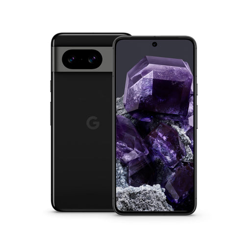 Google Pixel 8 - 5G smartphone - dual-SIM - RAM 8 GB / Internal Memory 256 GB - OLED display - 6.2" - 2400 x 1080 pixels (120 Hz) - 2x rear cameras 50 MP, 12 MP - front camera 10.5 MP - obsidian