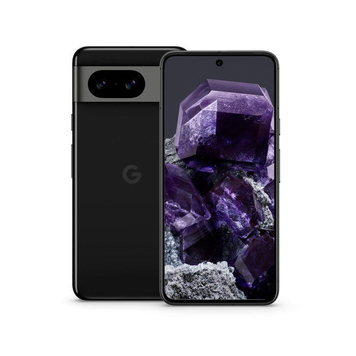 Google Pixel 8 - 5G smartphone - dual-SIM - RAM 8 GB / Internal Memory 256 GB - OLED display - 6.2" - 2400 x 1080 pixels (120 Hz) - 2x rear cameras 50 MP, 12 MP - front camera 10.5 MP - obsidian