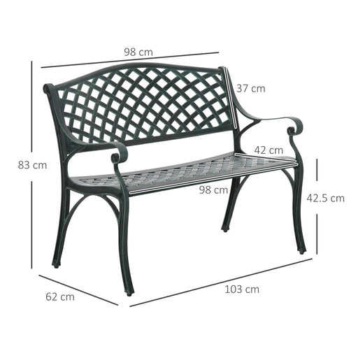 OutSunny Bench 620 x 1,030 x 830 mm Aluminium Green